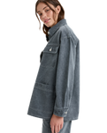 The Roxy Womens Chloe Kim Pop Stitch Shacket in True Black