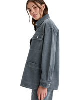 The Roxy Womens Chloe Kim Pop Stitch Shacket in True Black