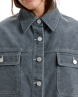 The Roxy Womens Chloe Kim Pop Stitch Shacket in True Black