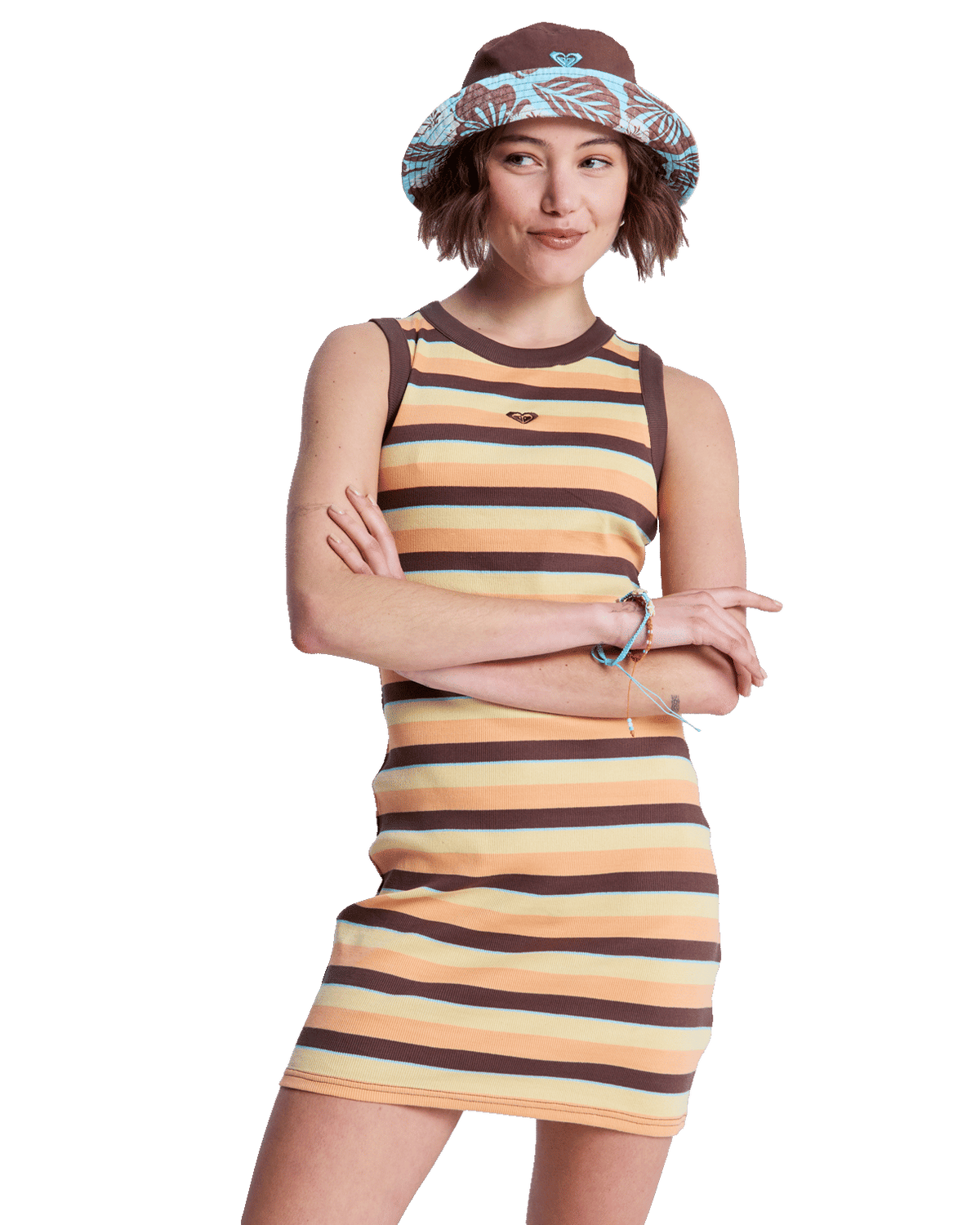 Iconic Days Stripe Dress in French Roast Hey Day Stripe