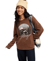 The Roxy Womens Eastside Midweight Sweatshirt in Chestnut
