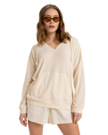 The Roxy Womens Ocean Drive Hoodie in Parchment