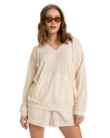The Roxy Womens Ocean Drive Hoodie in Parchment