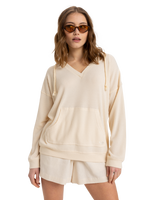 The Roxy Womens Ocean Drive Hoodie in Parchment