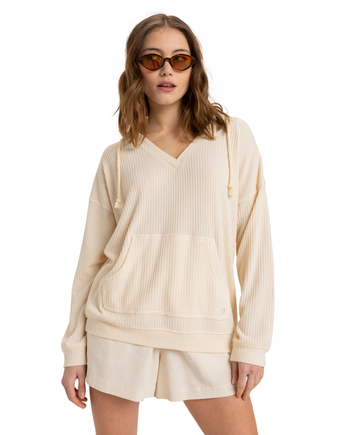 The Roxy Womens Ocean Drive Hoodie in Parchment
