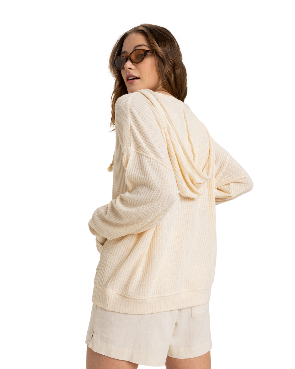 The Roxy Womens Ocean Drive Hoodie in Parchment