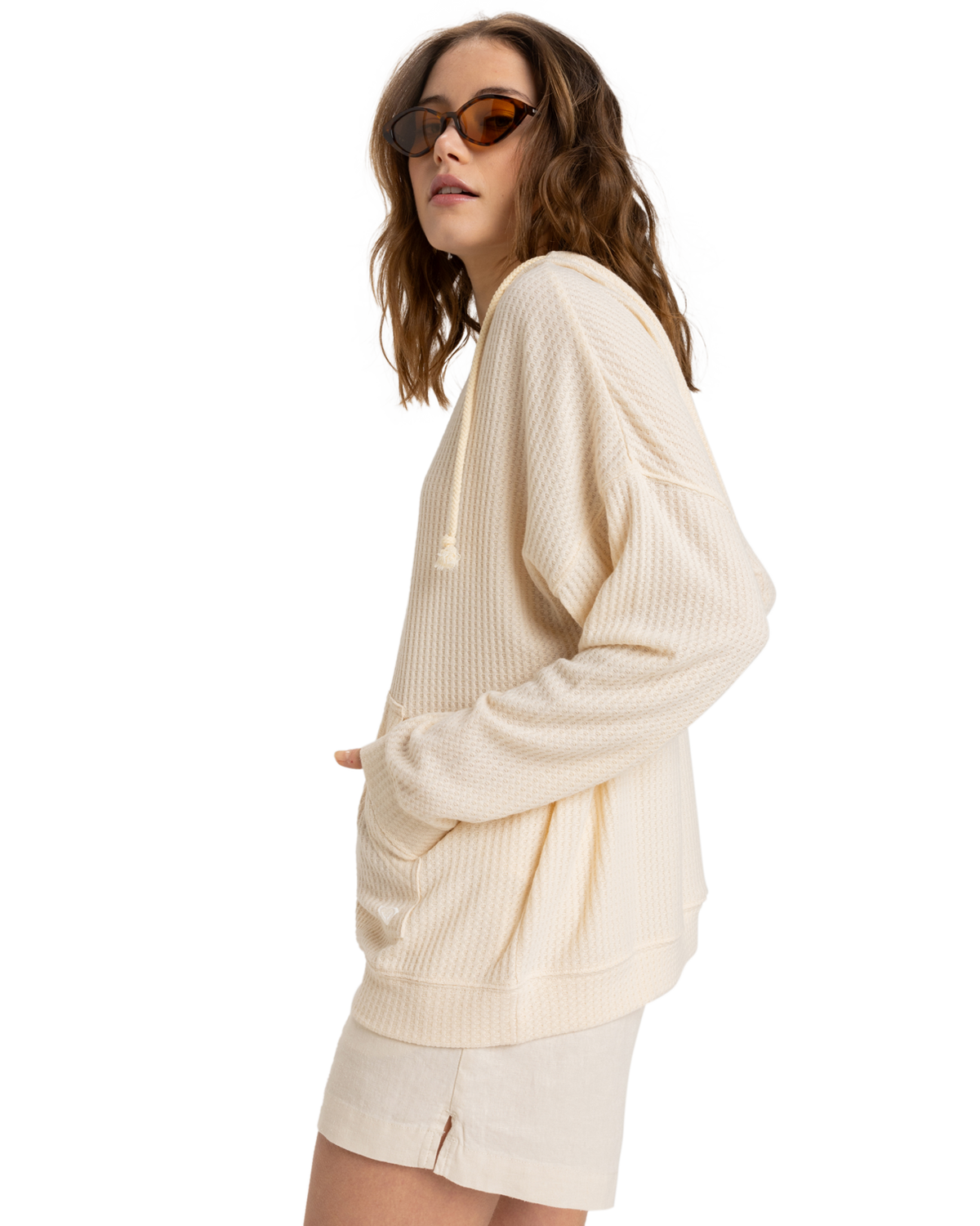 The Roxy Womens Ocean Drive Hoodie in Parchment