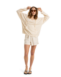 The Roxy Womens Ocean Drive Hoodie in Parchment