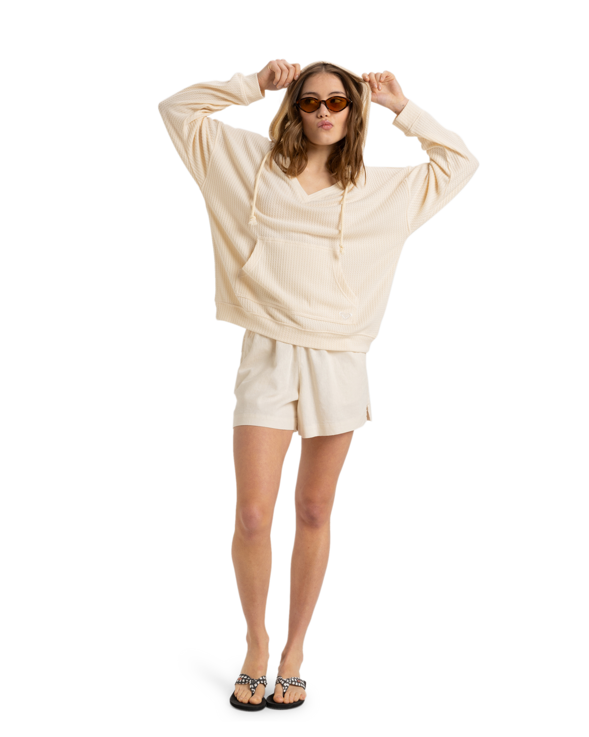 The Roxy Womens Ocean Drive Hoodie in Parchment