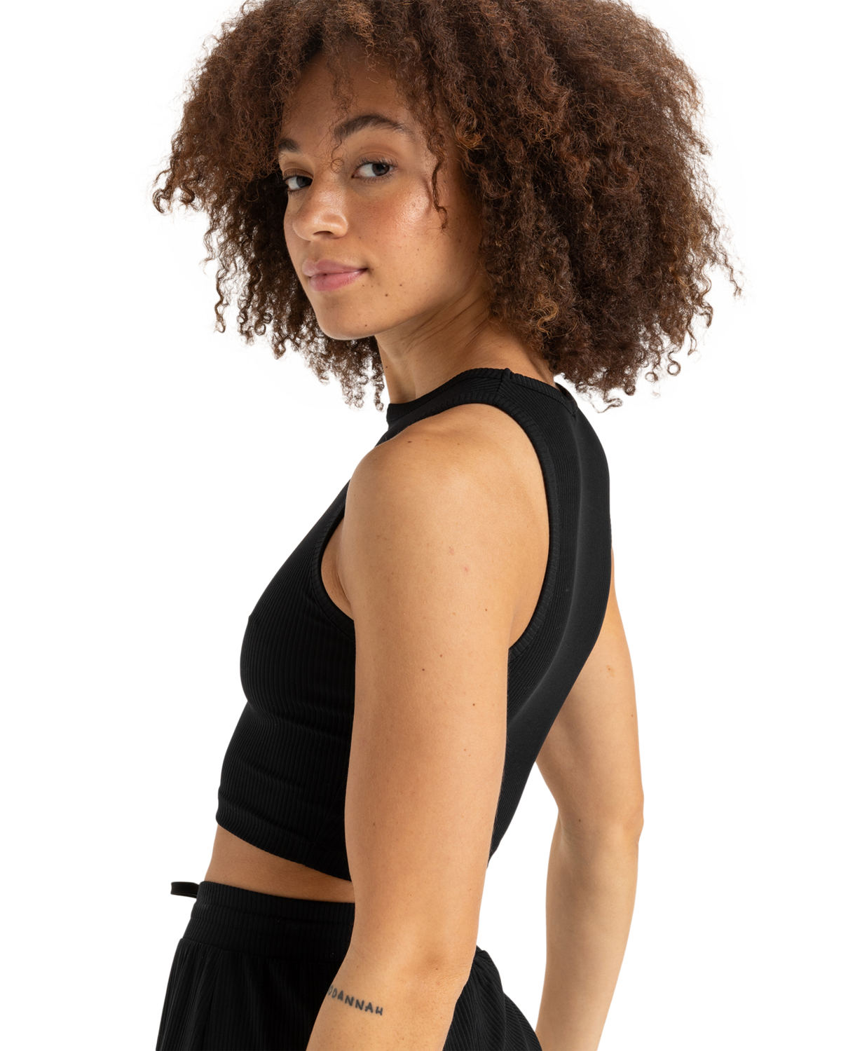 The Roxy Womens Rise & Vibe Crop Top in Anthracite