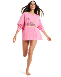 The Roxy Womens Eastside Midweight Top in Pink Cosmos