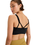 The Roxy Womens Heart Into It Attitude Sports Bra in Anthracite