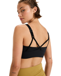 The Roxy Womens Heart Into It Attitude Sports Bra in Anthracite