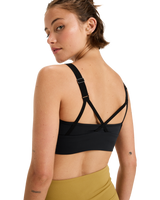 The Roxy Womens Heart Into It Attitude Sports Bra in Anthracite