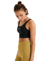 The Roxy Womens Heart Into It Attitude Sports Bra in Anthracite