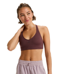 The Roxy Womens Heart Into It Sports Bra in Huckleberry
