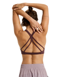 The Roxy Womens Heart Into It Sports Bra in Huckleberry