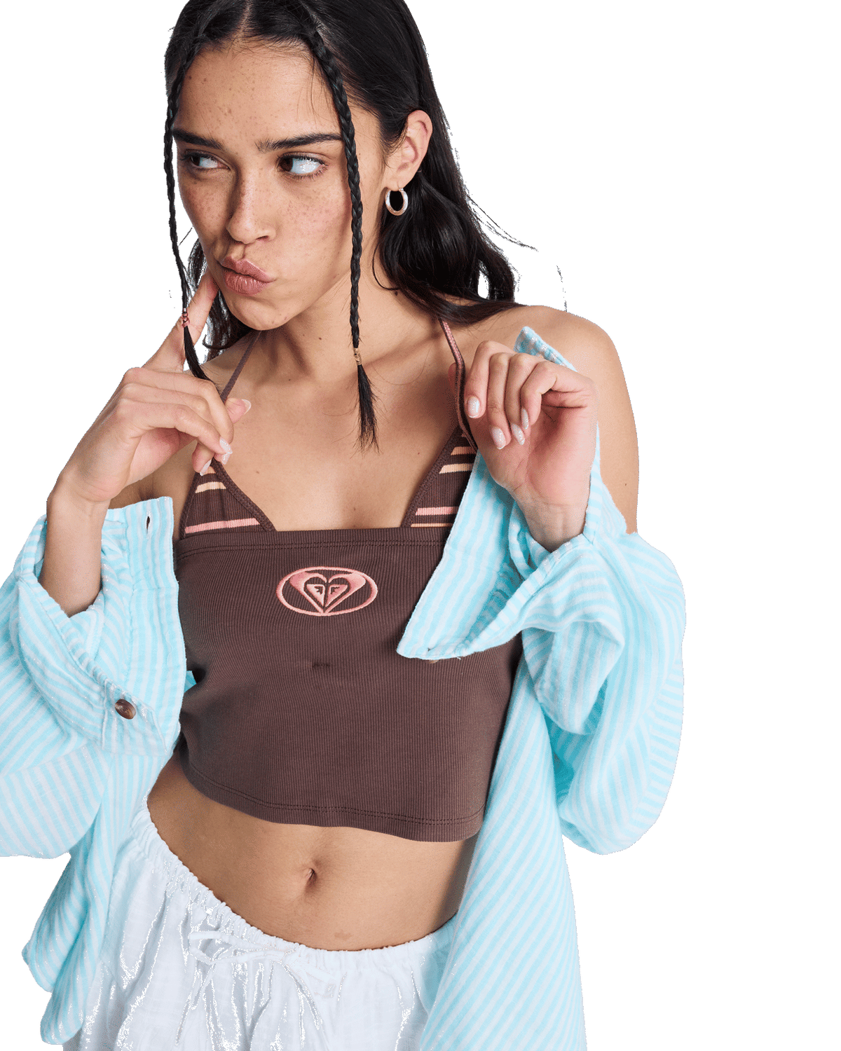 Sunset Drive Halter Vest in French Roast