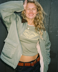 Candied Coastline Long Sleeve Top in Oil Green