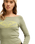 The Roxy Womens Candied Coastline Long Sleeve Top in Oil Green