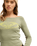 The Roxy Womens Candied Coastline Long Sleeve Top in Oil Green