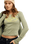 The Roxy Womens Candied Coastline Long Sleeve Top in Oil Green