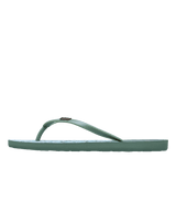 New Viva Printed Flip Flops in Oil Green