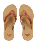 Porto Motif Flip Flops in Tan