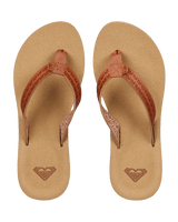 Porto Motif Flip Flops in Tan
