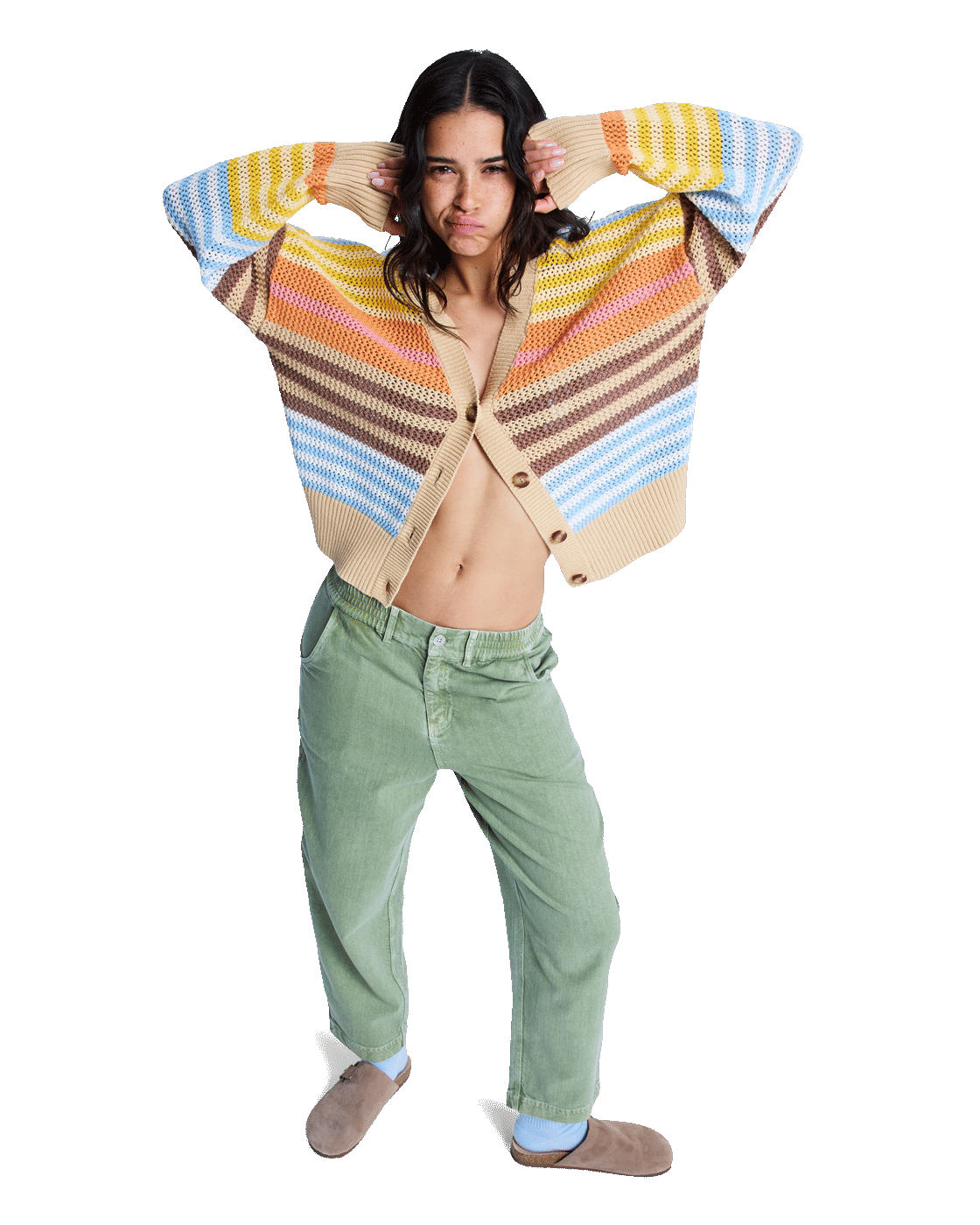 Break My Soul Trousers in Oil Green