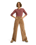 The Roxy Womens Surf On Cloud Corduroy Trousers in Woodsmoke