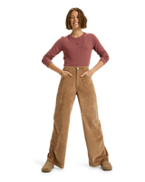 The Roxy Womens Surf On Cloud Corduroy Trousers in Woodsmoke
