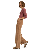 The Roxy Womens Surf On Cloud Corduroy Trousers in Woodsmoke