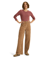 The Roxy Womens Surf On Cloud Corduroy Trousers in Woodsmoke