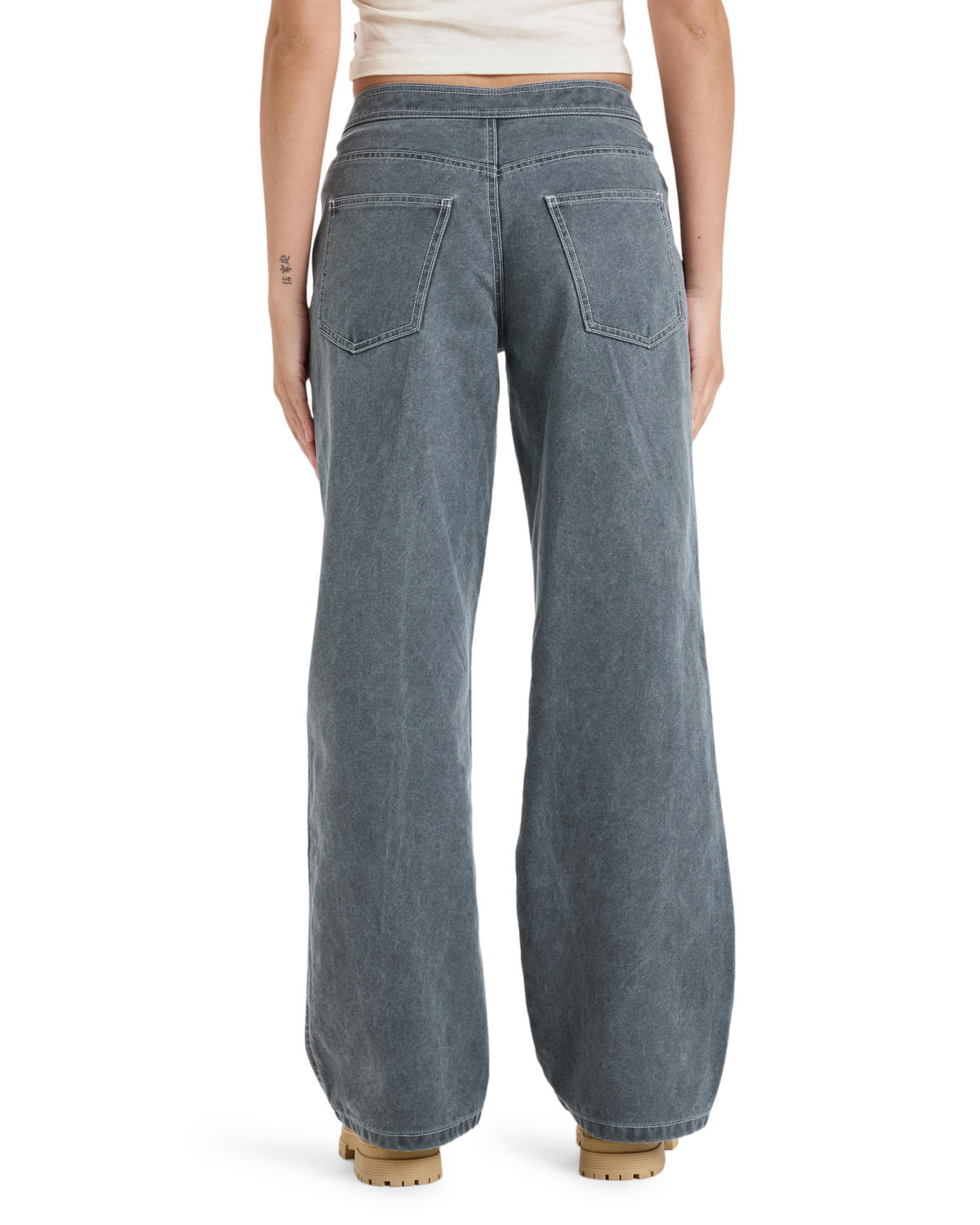 The Roxy Womens Chloe Kim Pop Stitch Trousers in True Black