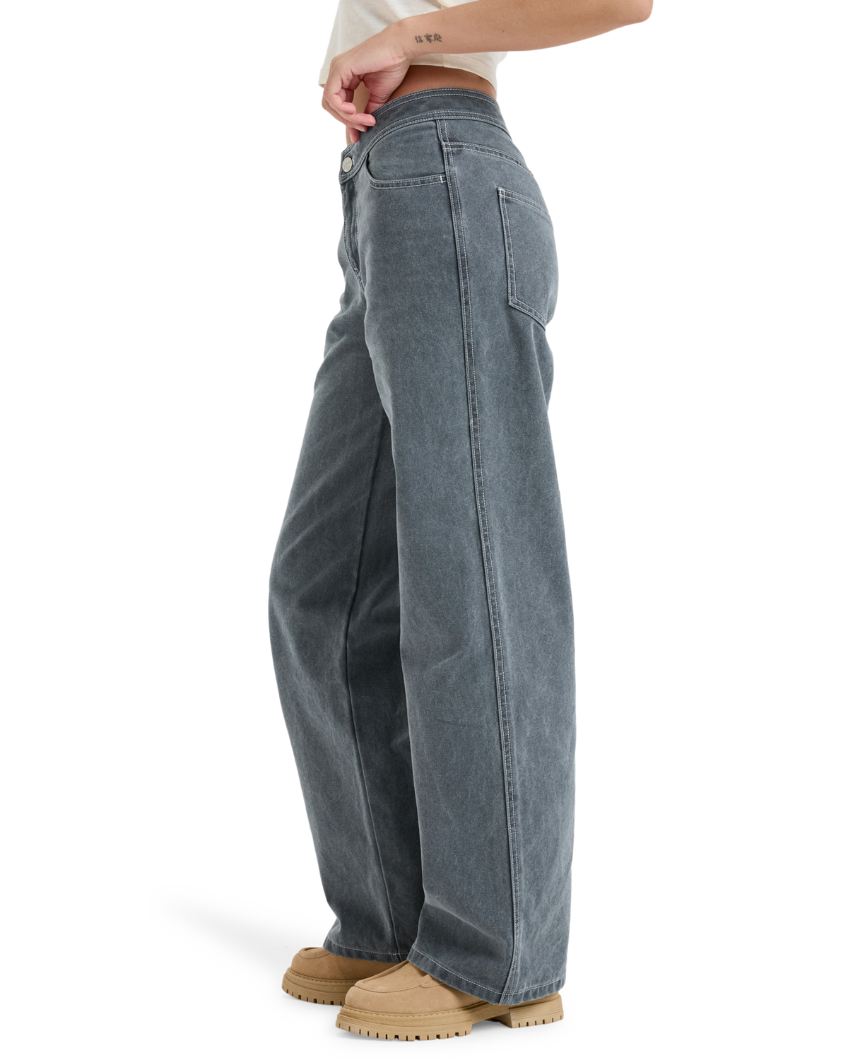 The Roxy Womens Chloe Kim Pop Stitch Trousers in True Black