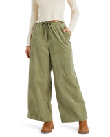 The Roxy Womens Lekeitio Knit Corduroy Trousers in Oil Green