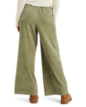 The Roxy Womens Lekeitio Knit Corduroy Trousers in Oil Green