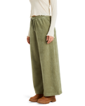 The Roxy Womens Lekeitio Knit Corduroy Trousers in Oil Green