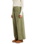 The Roxy Womens Lekeitio Knit Corduroy Trousers in Oil Green
