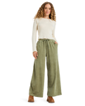 The Roxy Womens Lekeitio Knit Corduroy Trousers in Oil Green
