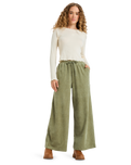 The Roxy Womens Lekeitio Knit Corduroy Trousers in Oil Green