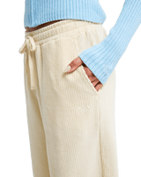 The Roxy Womens Lekeitio Knit Corduroy Trousers in Parchment