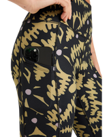 The Roxy Womens Heart Into It Ankle Sport Leggings in Anthracite Big Flowers