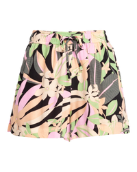 The Roxy Womens Lekeitio Break Hi Shorts in Anthracite Palm