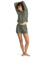 The Roxy Womens Saturdaze Cosy Shorts in Agave Green
