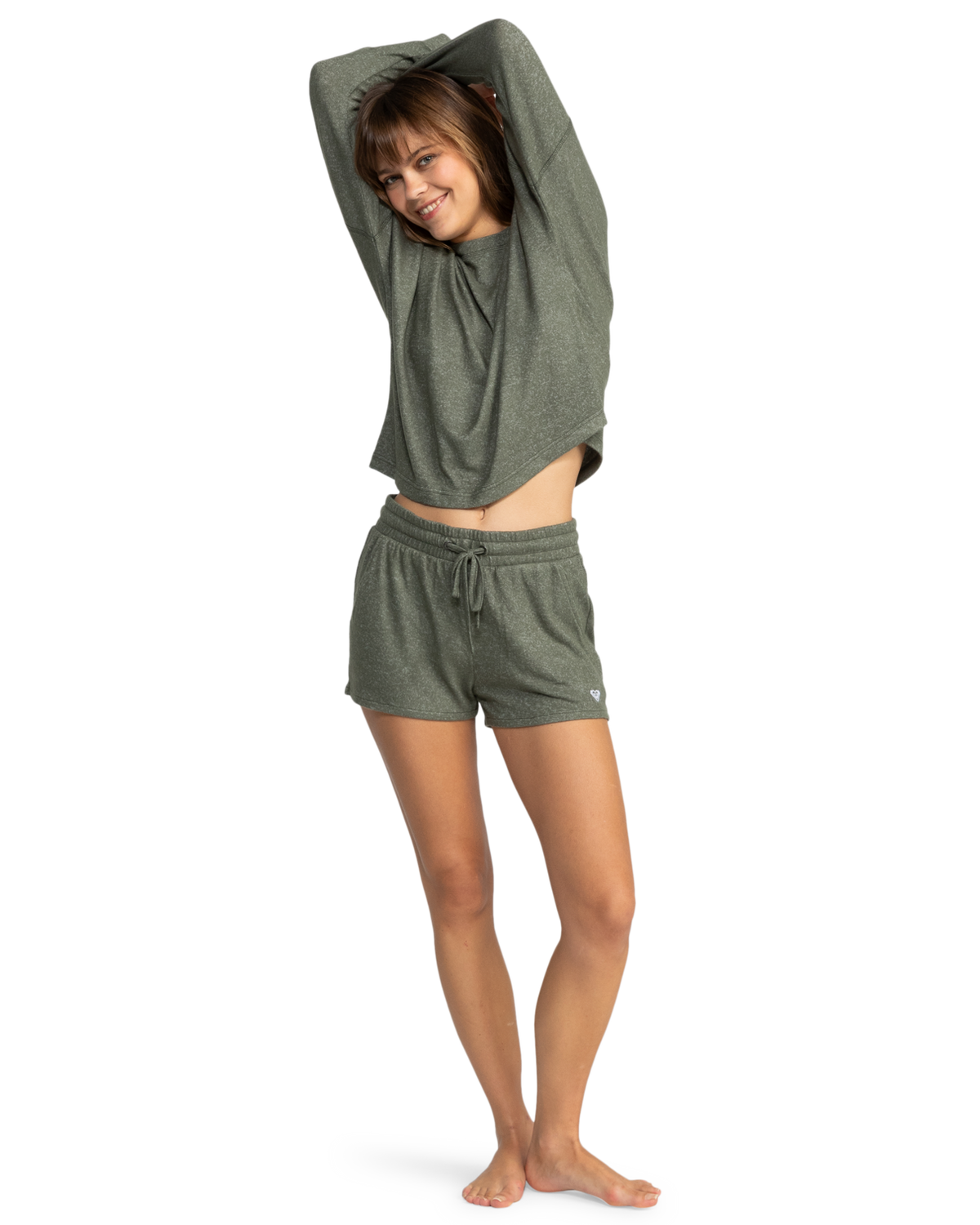 The Roxy Womens Saturdaze Cosy Shorts in Agave Green