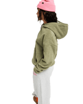 The Roxy Womens Cool Calling Fleece Jacket in Oil Green