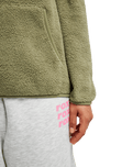 The Roxy Womens Cool Calling Fleece Jacket in Oil Green
