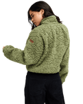 The Roxy Womens Blurry Cloud Zip Fleece Jacket in Oil Green